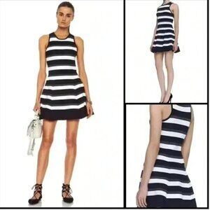 ALC Pippa Dress Knit Sleeveless Fit And Flare Mini Stripes Blue White Size  XS